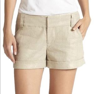 Alice + Olivia Shorts in Linen w/ Gold Flecks NWOT